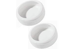 LEETOYI Reptile Food Bowls Ceramic Mini Round Reptile Water Food Dish, Pet Food Bowl for Lizards, Small Snakes, Young Bearded Dragons, Gecko Tortoise Spider (White, Small-2Pack)