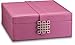 Glenor Co Earring Organizer - Classic 50 Section Jewelry Box/Case/Holder for Earrings, Rings, Necklaces, Jewelry, Cufflinks or Collections -2 Layer Small Compartments with Large Mirror - Pink