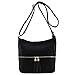 Tassel Zipper Bucket Crossbody Bag Black