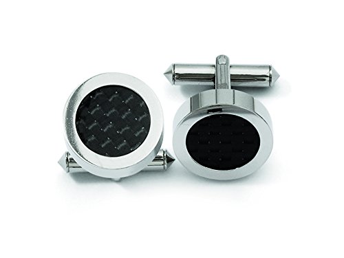 Chisel Titanium Black Carbon Fiber Cuff Links