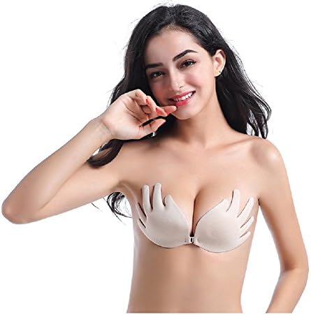 TCCSTAR Strapless Bra - Women Finger Shape Instant Breast Lift Invisible Silicone Push Up Bra Invisible Backless Bras (B, Flesh)