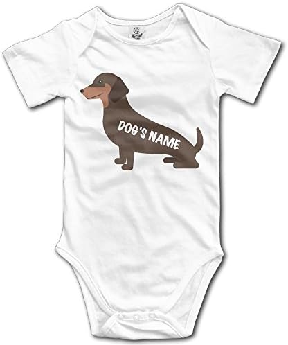 XuYongfei Baby Dog Owner Gift Dachshund Add Dog's Name Wiener Cotton Infant Onesie Newborn Clothes