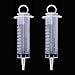 Buytra 2 Pack Garden Syringe 100ML/CC, Plastic Syringe for Hydroponics Nutrient Measuring, Watering, Refilling, Lab Experiment