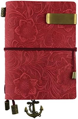Vintage Leather Handmade Traveler notebook - Refillable, Perfect for Men &amp; Women Writing--Pink