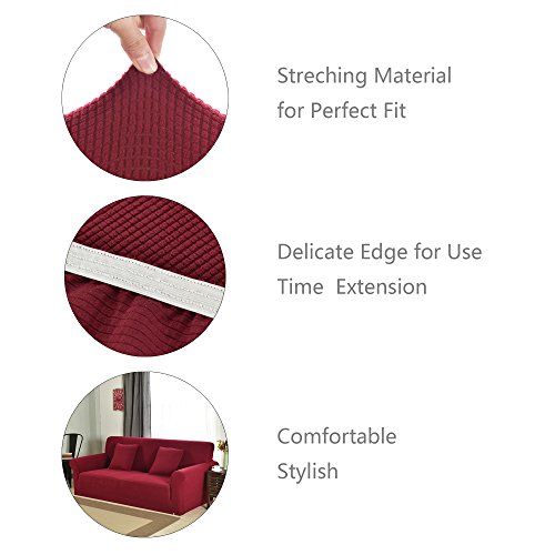 image for Jacquard Loveseat Covers Sofa Protector Spandex Polyester Slipcover St