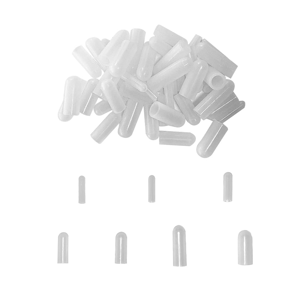 HLIWS 70PCS 7 Sizes Round Rubber End Caps, High Temperature Resistant Screw Thread Protectors, PVC, For Protection Of Screws,Tubes,Etc(Transparent)
