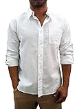 Short Fin Men's Long Sleeve Linen Shirt