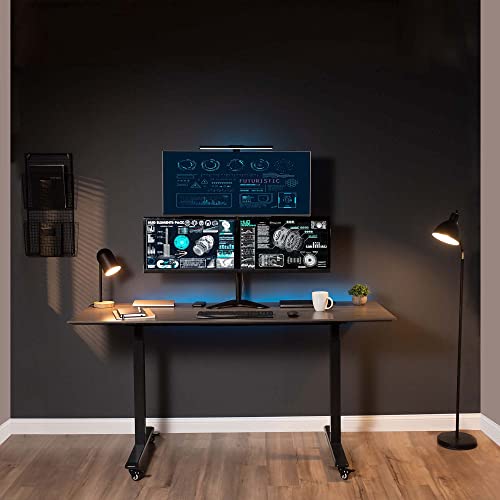 VIVO Triple LCD LED Computer Monitor Desk Stand, Free Standing Heavy