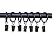 Xin store 40-Pack Black Matte Metal Curtain Rings with Clips (1