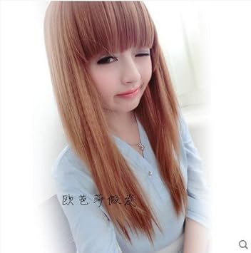 Amazon Com Wig Girls With Long Straight Hair Fluffy Liu Qi Long