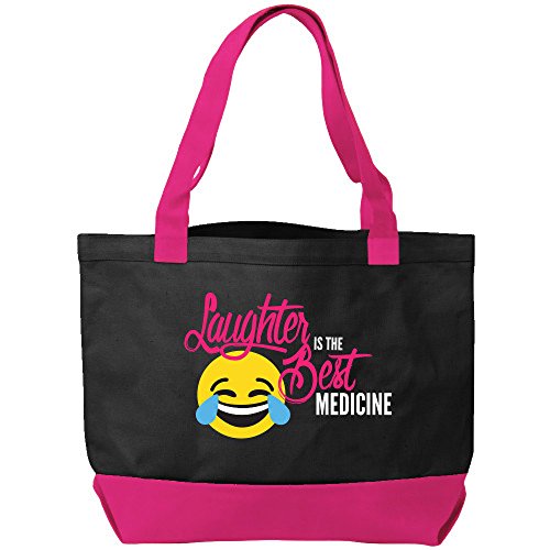 Think Medical Canvas Laughter Emoji Tote Pink