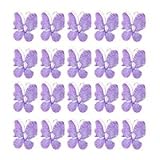 100 Pcs Wired Mesh Stocking Butterflies Wedding Decor (Purple)