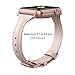 Wearlizer Nude Pink Thin Leather Compatible with Apple Watch Band 38mm 40mm for iWatch SE Womens Slim Strap Wristband Leisure Small Replacement (Rose Gold Metal Clasp) Series 6 5 4 3 2 1 Sport