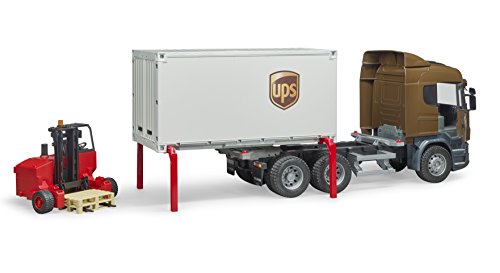 bruder 03581 - Scania R-Serie UPS Logistik-LKW & Mitnahmestapler - 1:16 Transporter Lastwagen Laster Truck Gabelstapler… – Bild 7