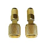 JIANZHENKEJI R410A Adapter | 5/16" Female Quick Couplers x 1/4" Male Flare for Outdoor Units Mini Split & HVAC & Central Air Conditioner System(Pack of 2) (0&deg;)