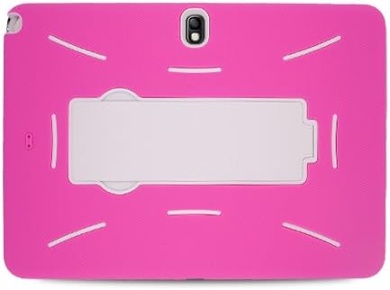 Microseven Ruggled Impact Armor Kickstand Dual Layer Case Cover For Samsung Galaxy Note 10.1" 2014 Edition P605 P600 with Microseven Packaging (Pink/White)