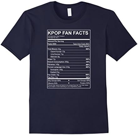 Men's Kpop Fan Facts T-Shirt XL Navy