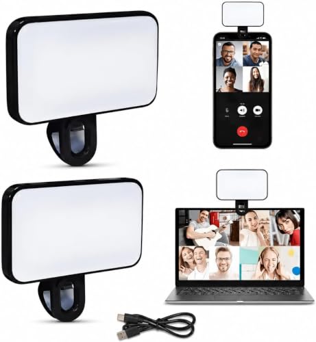 Luz de selfie para Vídeo com Presilha perfeito para Celular, Computador, Portátil, Recarregável USB, para Fotografia, Selfie, Videoconferência, Led premium