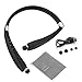 Dostyle Bluetooth Headset Wireless Neckband with Retractable Earbuds Bluetooth Headphones (Black)