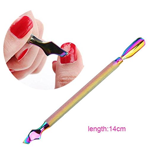 CSSD Cuticle Pusher UV Gel Polish Soak off Remover Nail Art Manicure Trimmer Tool (C)