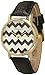 Women's Geneva Chevron Style Leather Watch - Black