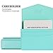 FYY Business Card Holder, Handmade Premium Leather Business Name Card Case Universal Card Holder with Magnetic Closure (Hold 30 pics of Cards) Mint Green