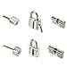 MICG 6pcs Transparent Lock View of Both End Practice 7Pin Pick Training Door Lock Skill 2Keys Set For Beginner
