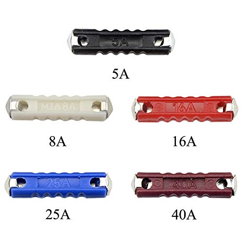 WMYCONGCONG 200 PCS Continental Fuses Torpedo Type European Automotive Fuse 5A 8A 16A 25A 40A for Classic Cars Old Style