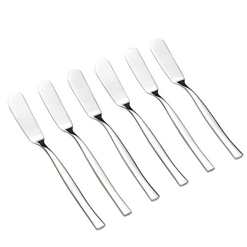 Idomy 6-Piece Stainless Steel Butter Knives, Cheese/Butter Spreaders, 6.32-INCH