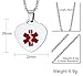 Women's and Men's Stainless Steel Heart-shaped Medical Alert ID Pendant Necklaces with 20