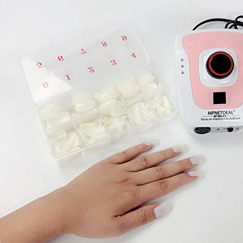 500Pcs French False Nail Tips Fake Full Cover Artificial Acrylic Nails Extension Tips with Storage Box 10 Size for Nail Salon or Home Use by Mpnetdeal(Natural) - Thumbnail 5