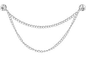 KILENER Hanging Gold Chain Lapel Pin for Men Suits Tassel Brooch Chain Collar Pins Rhinestone Crystal Brooch Pin Suit Lapel Pins for Men Collar Chains for Shirts Accessories