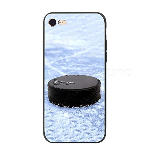 MISC Ice Hockey Puck iPhone 8 Case Sports Hockey Printed 7 Cover Game Fans Girls Boys Best Gift Cool Graphic Stylish Protective Bumper Shockproof Anti-Slip Slim Soft, TPU