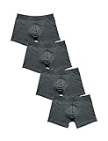 David Archy 4 Pack Men's Ultimate Classic Cotton Trunks with Support Pouch(L,Dark Gray)