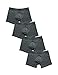 David Archy 4 Pack Men's Ultimate Classic Cotton Trunks with Support Pouch(L,Dark Gray)