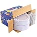 bUCLA 100Pieces White Plastic Plates with 100Pieces Silver Plastic Forks-7.5inch White Disposable Salad/Dessert Plates-Premium Heavy Duty Appetizer Plates for Weddings& Parties