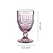 Colored Glass Goblet Vintage - Inspired Pressed Pattern Glass Wedding Goblet - 8.5 Ounce (Pink)