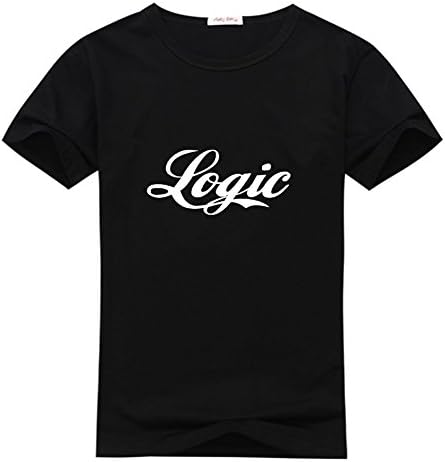 ANyShopping American Singer Logic Log women's Crew Neck Tee shirt Black Large