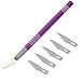 4inLoveMe Craft Knife Set Christmas Gift | Aluminum Grip Precision with Safety Cap and Craft Blades for Art, Hobby, Scrapbooking and Sculpture (Purple)