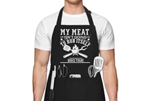 Funny BBQ Apron for Men Women - Waterproof, Poly/Cotton, One Size Fits All - Gag Gift for Cooking Grilling Enthusiasts