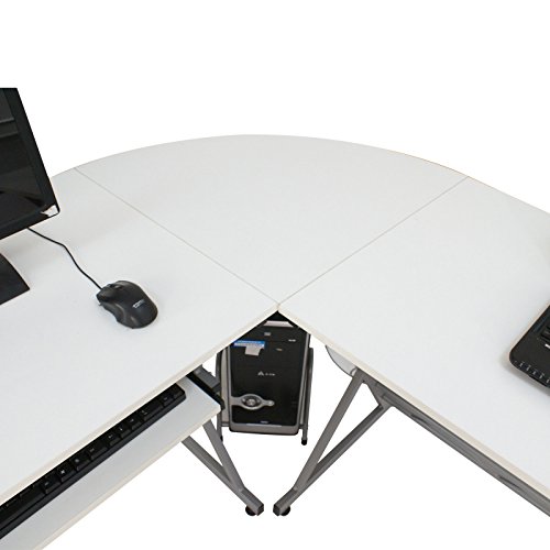3-Piece L-Shape Corner Computer Office Desk PC Laptop Table Home Workstation White New