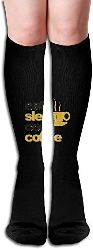 NOLIN AZU Eat-sleep-code-coffee Soft Stockings Sport Sock Sports Socks For Running,Medical,Athletic,UNISEX,19.7 Inch