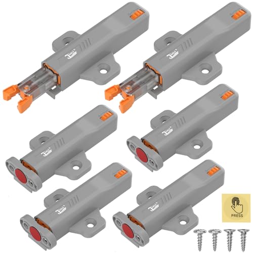 Push to Open Door Latch, Jiayi 6 Pack Heavy Duty Non-Magnetic Push Cabinets Door Pressure Push Hardware 40N Spring Latch Lock, Cabinet Door Closure, Drawer, RV Cabinets