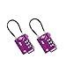 Forge TSA Approved Luggage Locks, Re-settable Combination with Alloy Body, Light Purple 2 PK, for Luggage, Suitcase, Backpack and More.