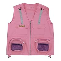 Eagle Eye Explorer Kids Cargo Vest for Boys and Girls with Reflective Safety Straps. 100% Cotton. Size: M/L Color: Pink