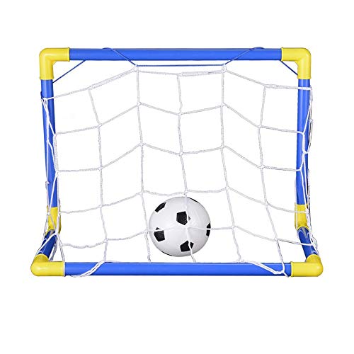 Folding Mini Football Soccer Goal Post Net Set with Pump Kids Sport Indoor Outdoor Games Toys Child Birthday Gift Plastic - Thumbnail 5