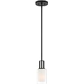 Minka Lavery 4101-66 Parsons Studio Mini Pendant, 1-Light, 100 Total Watts, 4.25-in H x 10-in W, Sand Coal Black