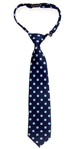 Retreez Stylish Stars Woven Microfiber Pre-tied Boy's Bow Tie - Navy Blue With Light Blue Stars - 24 Months - 4 Years