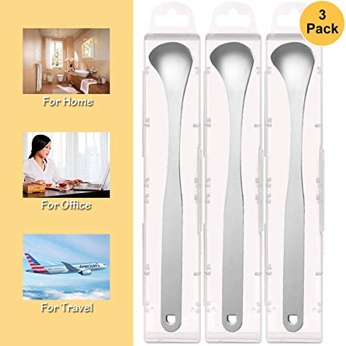 Tongue Scraper, Tongue Cleaner 3 Pack 100% Useful Surgical Stainless Steel Tongue Scraper for Family, Adults, Kids - Refresh Breath, Enjoy Better Living - with 3 Pack Travel Carrying Case
