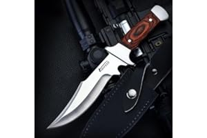 Omesio Fixed Blade Knives with Sheath Hunting Knife Bushcraft Knives Skinning Knife Deer Hunting Knives, Full Tang Big Campin